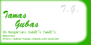 tamas gubas business card